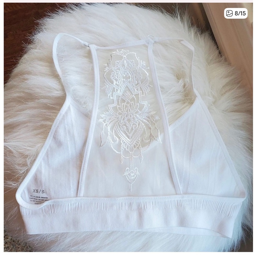 White Lace Racerback Bralette - Women Intimates & Sleepwear - Picture 8 of 12